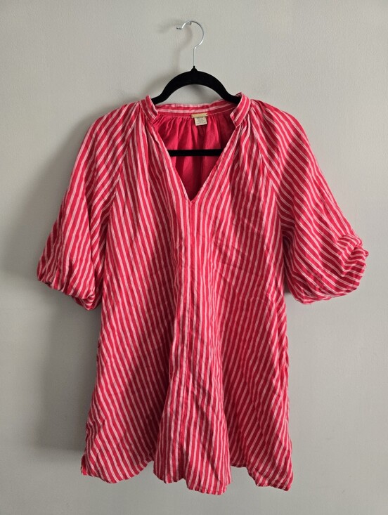 Magaschoni Dresses & Skirts - Magaschoni Red and White Striped Dress, linen, XS